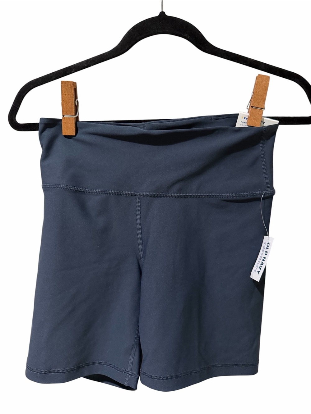 NWT Old Navy PowerSoft Bike Shorts Medium Blue High Rise 6” Go-Dry| Size M
